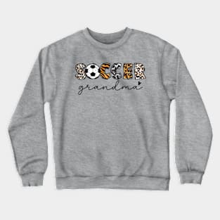 Soccer Grandma, Cute Leopard Print Soccer Sports Mother's Day 2023 Gift Crewneck Sweatshirt